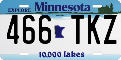 MN license plate 466TKZ