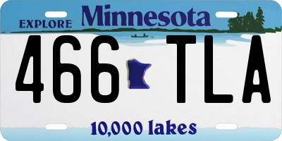 MN license plate 466TLA