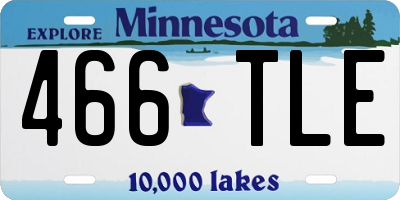 MN license plate 466TLE