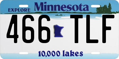 MN license plate 466TLF