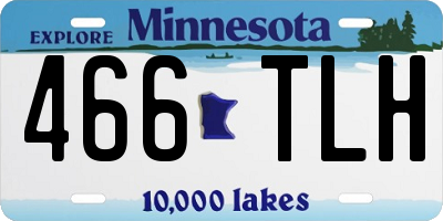 MN license plate 466TLH
