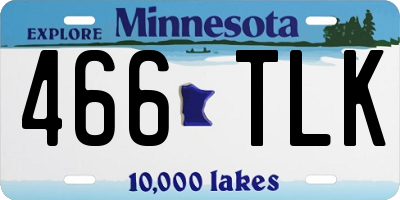 MN license plate 466TLK