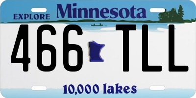 MN license plate 466TLL