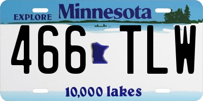 MN license plate 466TLW