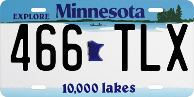 MN license plate 466TLX