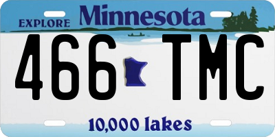 MN license plate 466TMC