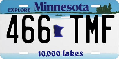 MN license plate 466TMF