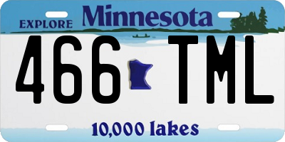 MN license plate 466TML