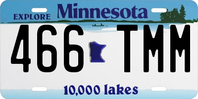 MN license plate 466TMM