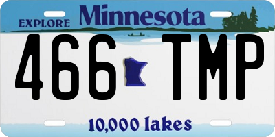 MN license plate 466TMP