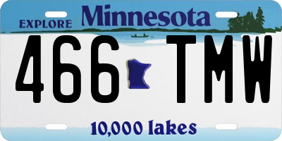 MN license plate 466TMW