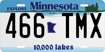 MN license plate 466TMX