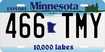 MN license plate 466TMY