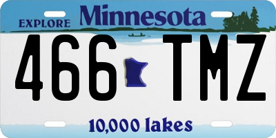 MN license plate 466TMZ