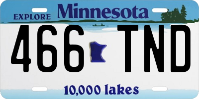 MN license plate 466TND