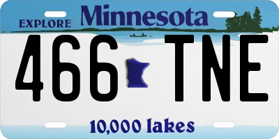 MN license plate 466TNE