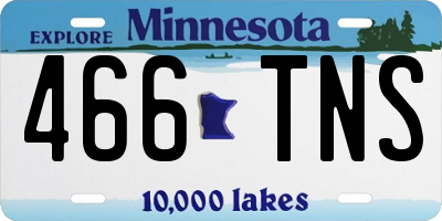 MN license plate 466TNS