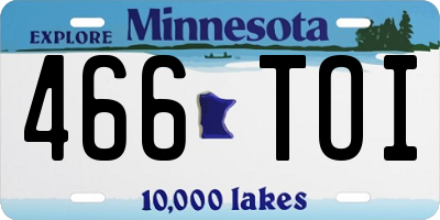 MN license plate 466TOI