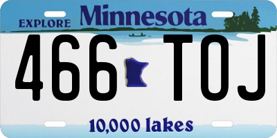 MN license plate 466TOJ