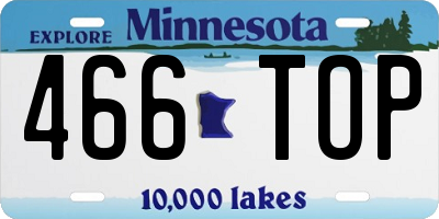 MN license plate 466TOP