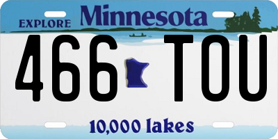 MN license plate 466TOU