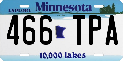 MN license plate 466TPA
