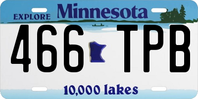 MN license plate 466TPB