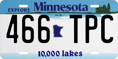MN license plate 466TPC