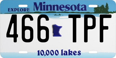 MN license plate 466TPF