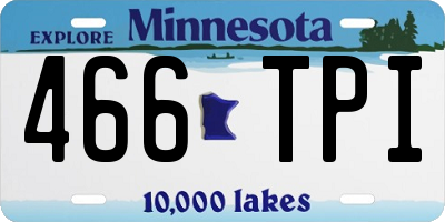 MN license plate 466TPI