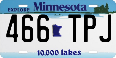 MN license plate 466TPJ