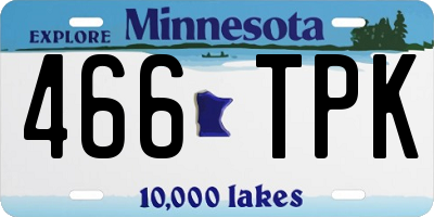 MN license plate 466TPK