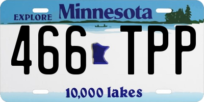 MN license plate 466TPP