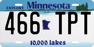 MN license plate 466TPT