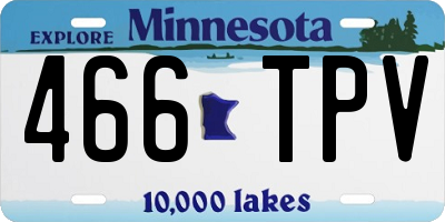 MN license plate 466TPV