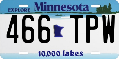 MN license plate 466TPW