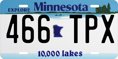 MN license plate 466TPX