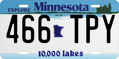 MN license plate 466TPY