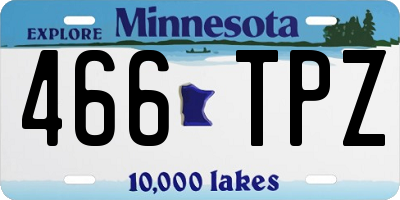 MN license plate 466TPZ