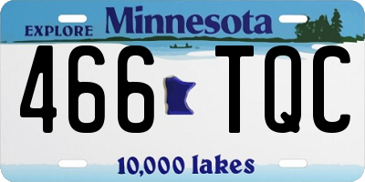 MN license plate 466TQC