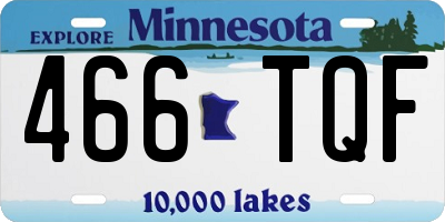 MN license plate 466TQF