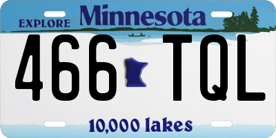 MN license plate 466TQL