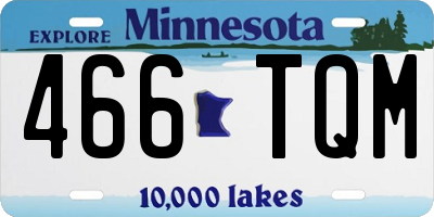MN license plate 466TQM