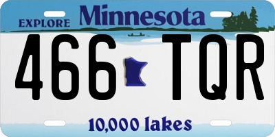 MN license plate 466TQR
