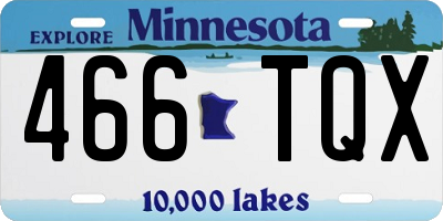 MN license plate 466TQX