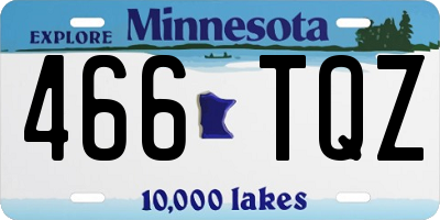 MN license plate 466TQZ