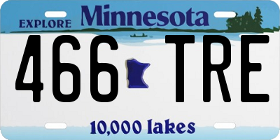 MN license plate 466TRE