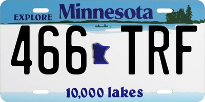 MN license plate 466TRF