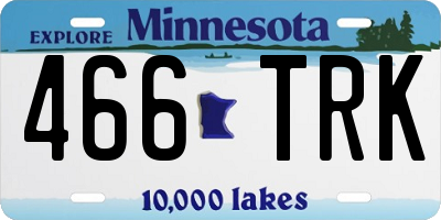 MN license plate 466TRK