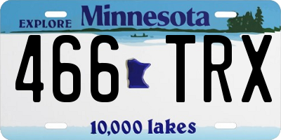 MN license plate 466TRX